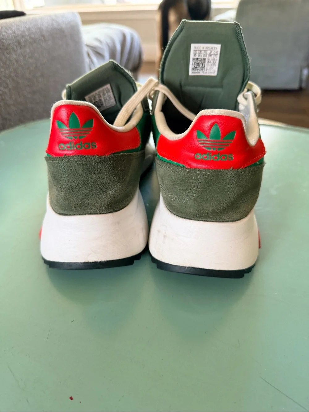 adidas Green and White sneakers men’s size 10